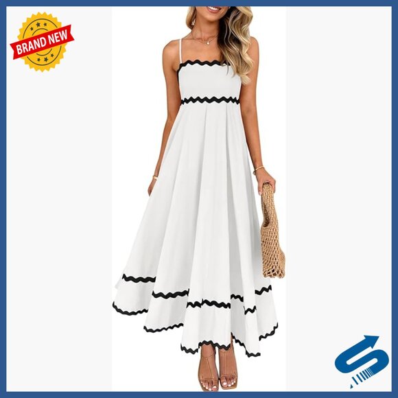 Dresses & Skirts - Women's Summer Spaghetti Strap Backless Smocked Midi Sundress